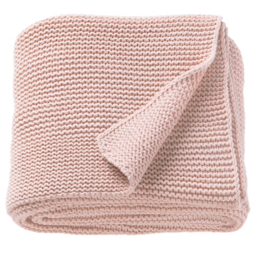 Throw pale pink blanket